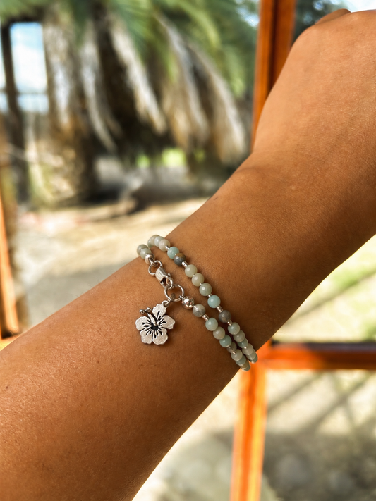 Pulsera Amazonita Hibisco