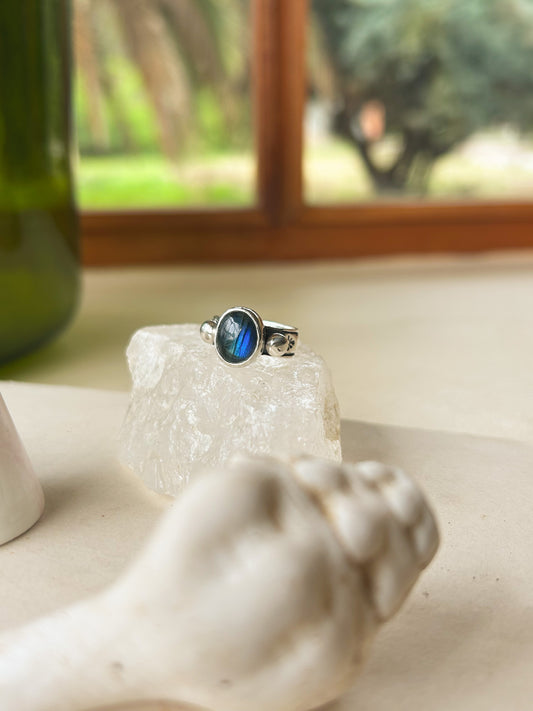 Anillo Ro labradorita