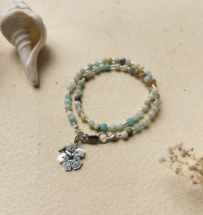Pulsera Amazonita Hibisco